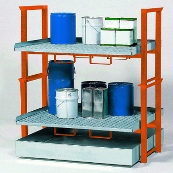 picture of shelving with collectiion tank