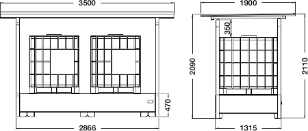 spill pallet with roof dimensions