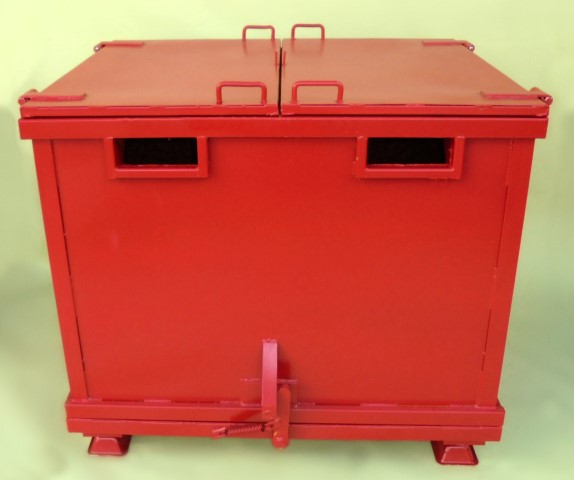 Drop Bottom Skip Bin with Hinging Lid